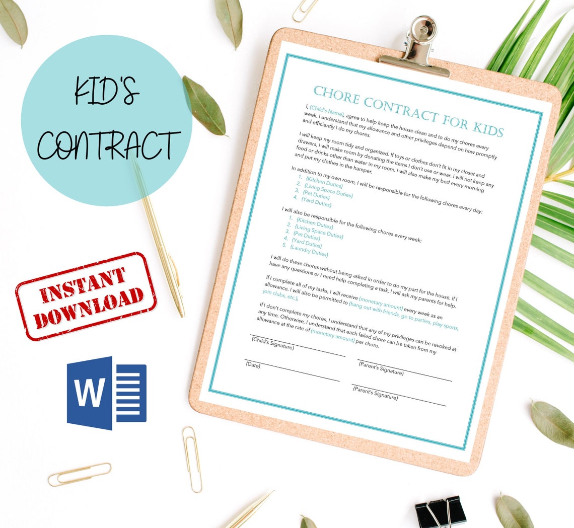 easy-to-edit-child-chore-contract-for-kids-teen-student-microsoft-word