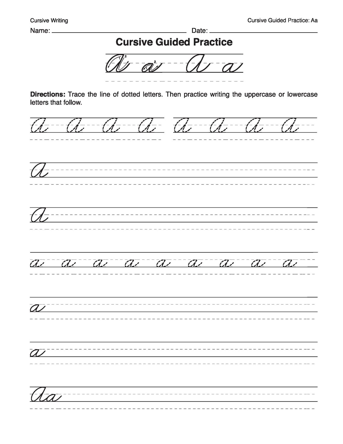 Printable Cursive Worksheets 36 Pages Letters Words Etsy