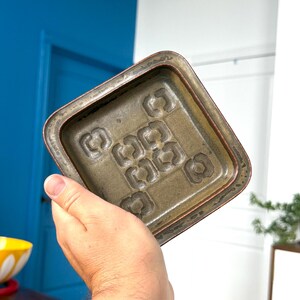 Valdemar PEDERSEN Decorative Khaki Square Dish for Bing & Grøndahl