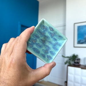 DEICHMANN Square Pin Dish in Matte Teal Green