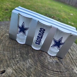 Dallas cowboys inspired shot glass set