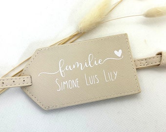 Personalized leather-look luggage tag