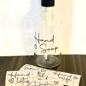 Sticker lettering for soap dispenser/labeling soap dispenser/shampoo bottle/shower gel/labeling bathroom/labeling kitchen image 5