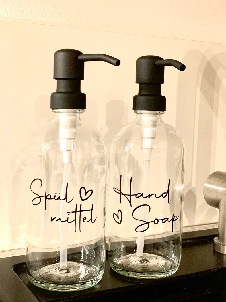 Sticker lettering for soap dispenser/labeling soap dispenser/shampoo bottle/shower gel/labeling bathroom/labeling kitchen image 4