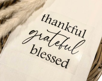 Geschirrtuch mit Motiv „thankful“