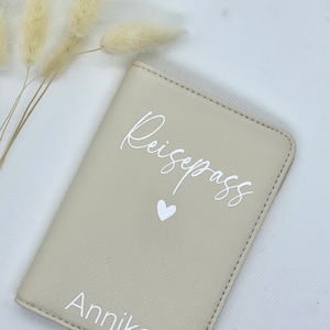 Passport cover personalized in leather look