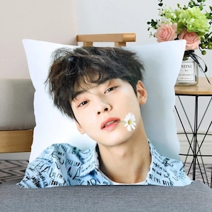 Cha EunWoo Taie d'oreiller Kpop cadeau d'anniversaire maison chambre décoration housse de coussin Astro cadeau de noël oreiller coréen étoiles câlin oreillers