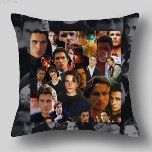 Christian Bale Fotocollage Kissenbezug Weihnachtsdekoration Geburtstagsgeschenk Christian Bale Kissen Individuelles Kissen Weihnachtsgeschenk für Fans