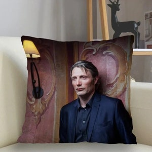 Mads Mikkelsen Pillowcase Custom Square Pillow Cover Mads Mikkelsen Pillow Case Zipper Customize Bedroom Decoration Birthday Christmas Gift Design 06