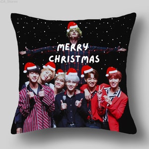 BTS Frohe Weihnachten Kissenbezug BTS Weihnachtsdekorationen Bts Weihnachtsbaumschmuck Benutzerdefinierte Weihnachtsdekoration Frohe Weihnachten Geschenk