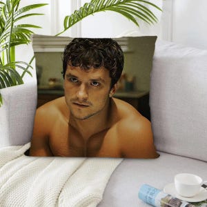 Funda de almohada de Josh Hutcherson / Funda de almohada personalizada / Decoración de regalo de cumpleaños de Josh Hutcherson / Regalo de Navidad personalizado para fanáticos de Josh Hutcherson