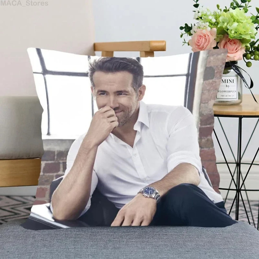 Ryan Reynolds Pillow Case HD Image Printed Custom Pillow Case Birthday Gift Ryan Reynolds Photo