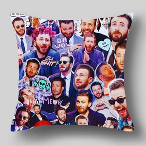 Chris Evans Fotocollage Kissenbezug Geburtstagsgeschenk für sie Chris Evans Collage Kissenbezug Weihnachten Weihnachtsgeschenk Dekorationen Geschenk für Mädchen
