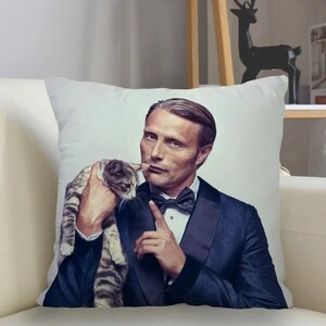 Mads Mikkelsen Pillowcase Custom Square Pillow Cover Mads Mikkelsen Pillow Case Zipper Customize Bedroom Decoration Birthday Christmas Gift Design 03