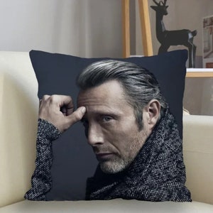 Mads Mikkelsen Pillowcase Custom Square Pillow Cover Mads Mikkelsen Pillow Case Zipper Customize Bedroom Decoration Birthday Christmas Gift Design 05