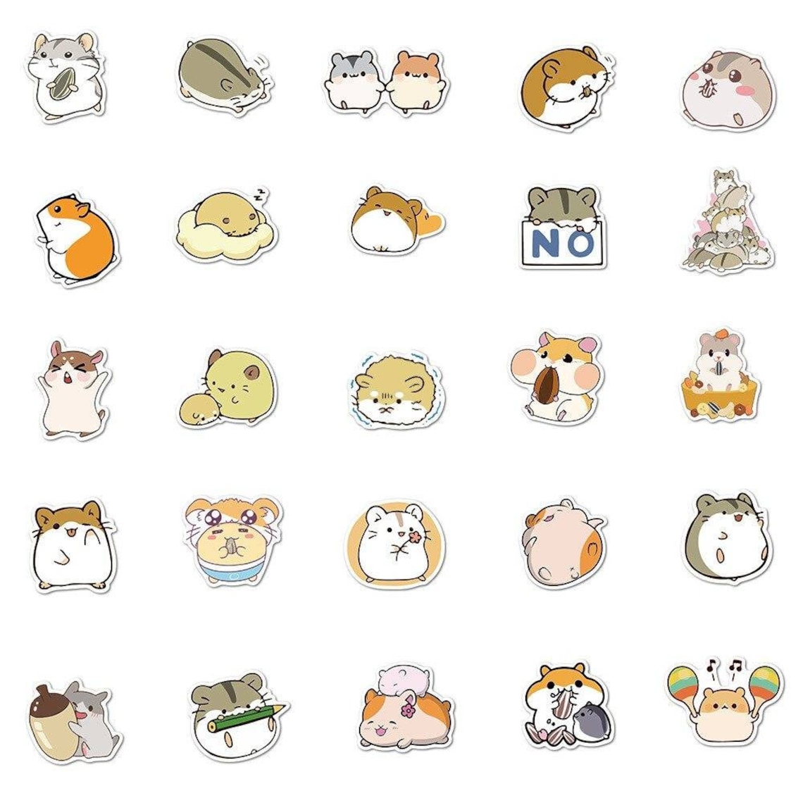 10/30/50/100pcs Cute Hamsters Stickers Pack Kawaii Cartoon | Etsy