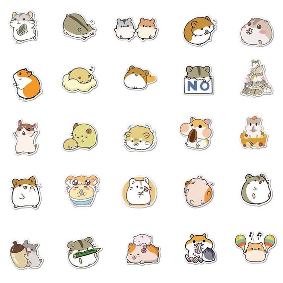 10/30/50/100pcs Cute Hamsters Stickers Pack Kawaii Cartoon - Etsy