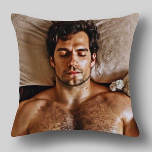 Funda de almohada de Henry Cavill, funda de cojín de gran tamaño, almohadas con impresión a doble cara, regalo de cumpleaños, regalo de Navidad, decoración navideña