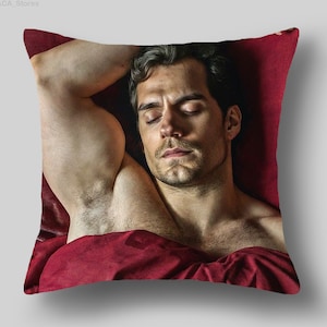 20" de tamaño grande - Funda de almohada para dormir Henry Cavill Decoración del dormitorio Funda de almohada personalizada Regalo de cumpleaños DIY Regalos de Henry Cavill Regalo de Navidad