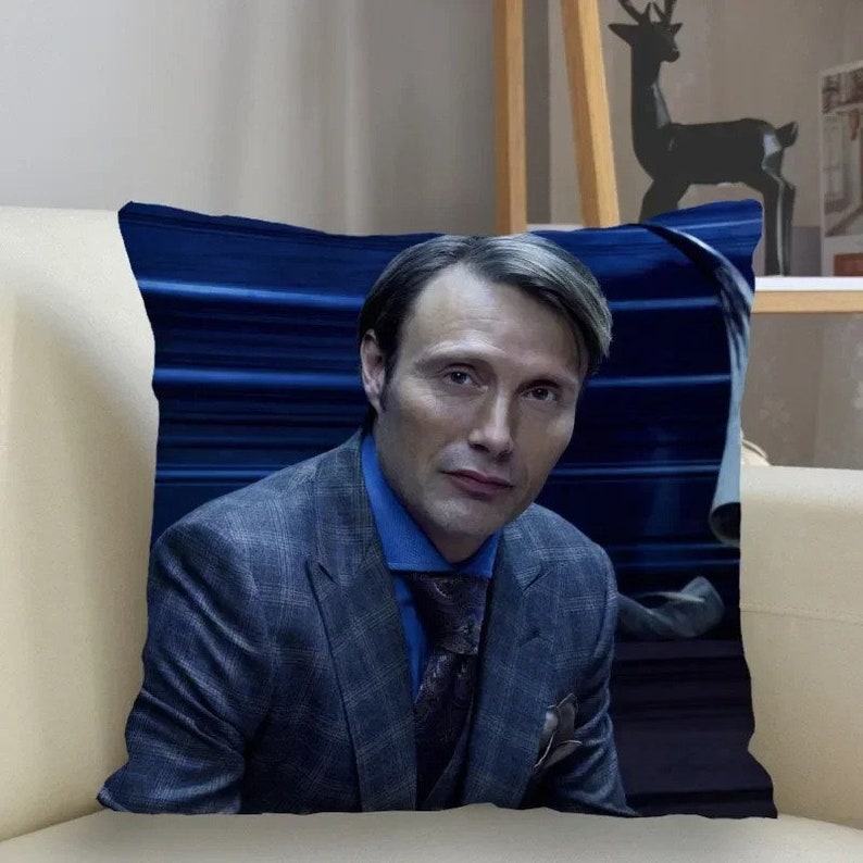 Mads Mikkelsen Pillowcase Custom Square Pillow Cover Mads Mikkelsen Pillow Case Zipper Customize Bedroom Decoration Birthday Christmas Gift Design 07