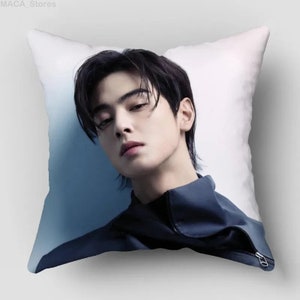 Cha Eun-woo Taie d'oreiller Kpop Astro cadeau d'anniversaire garçon coréen du Sud Astro oreiller Taie d'oreiller invisible à glissière Kpop Oreillers personnalisés