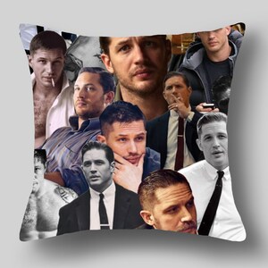 Funda de almohada con collage de Tom Hardy para regalo de cumpleaños, funda de cojín para cama, regalo de Navidad, ropa de cama, decoraciones navideñas, decoraciones navideñas personalizadas de bricolaje