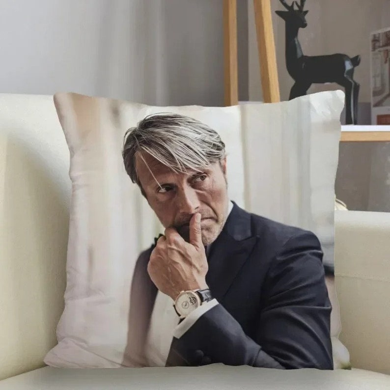 Mads Mikkelsen Pillowcase Custom Square Pillow Cover Mads Mikkelsen Pillow Case Zipper Customize Bedroom Decoration Birthday Christmas Gift Design 09