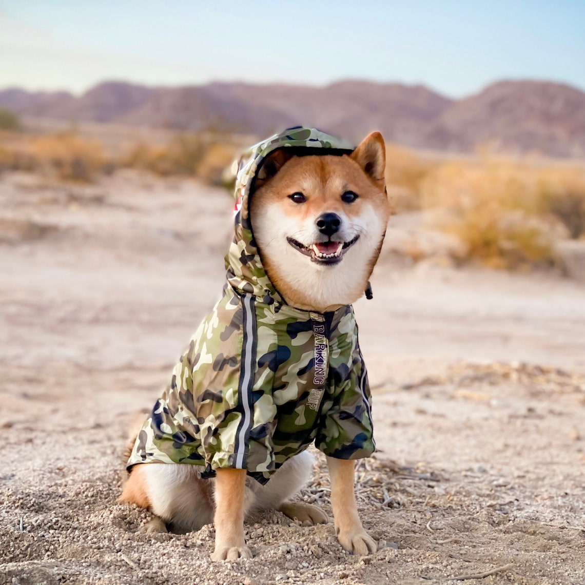 Dog Raincoat Camouflage Dog Windbreaker Stylish Dog Rain Etsy