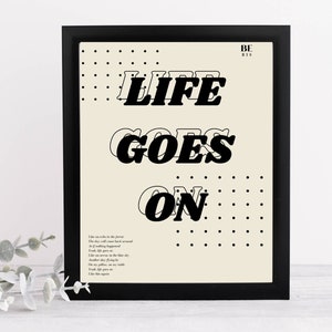Life goes on - BTS lyrics wall art