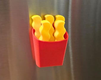 French Fry Magnet Set – 3D Printed Foodie Fridge Decor