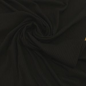 Black Heavy Rib Ribbing Fabric by the 1 /2 Yard