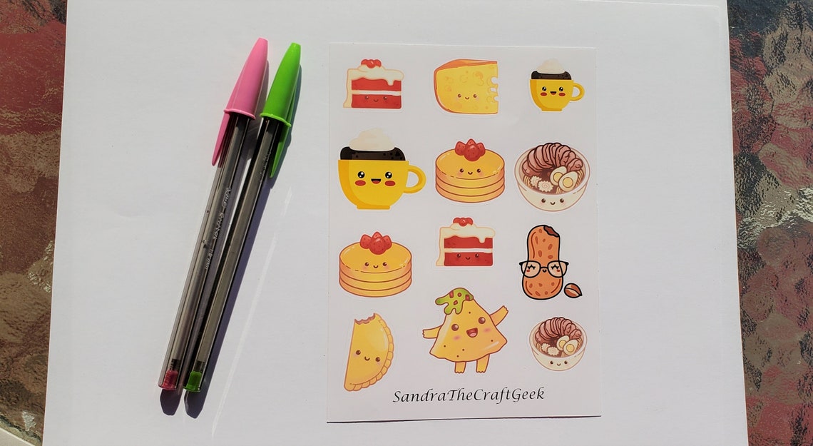 Food Stickers/ Journal stickers/ scrapbook stickers/ Glossy Etsy
