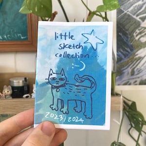 mała kolekcja szkiców 2023/2024 - mini-zine artystycznych szkicowników, oprawa ręczna, pełen kolor zdjęcie 1