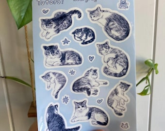 my cat totoro - a6 glossy vinyl sticker sheet!