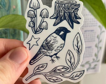 Sticker vinyle oiseau et nature :-)