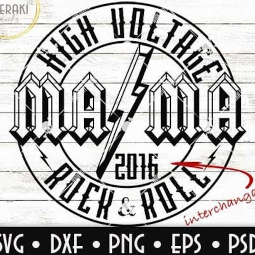 MAMA ACDC Logo Inspired Design Cut File interchangeable - Etsy