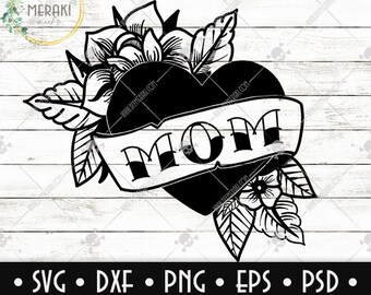 Download Mom Heart Tattoo Svg Etsy