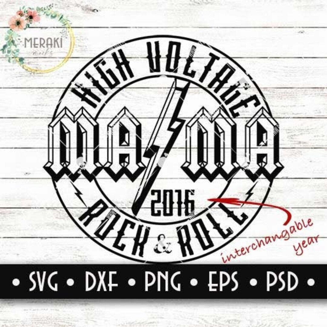 MAMA ACDC Logo Inspired Design || Cut File ||interchangeable Year ...
