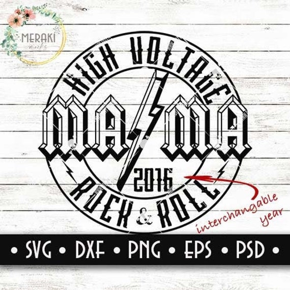 Download Mama Acdc Logo Inspired Design Cut File Interchangeable Etsy