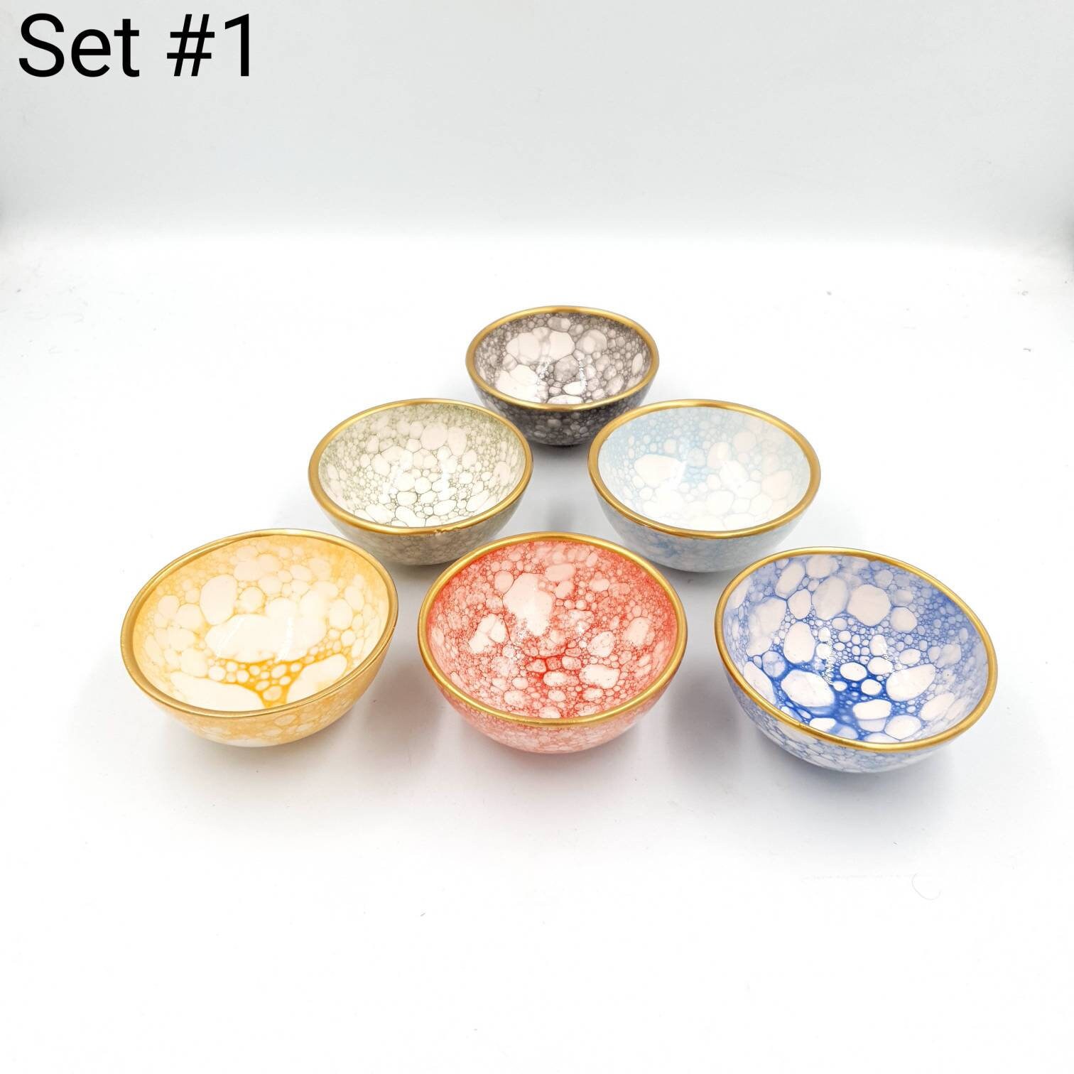 6x small ceramic bowl set handmade mini bowls 3'' Etsy