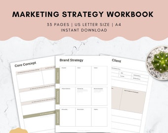 Marketing Strategy Workbook, Marketing Planner, Goal Setting, Content Planning, Email Marketing, Social Media Strategy, 2024Business Goals
