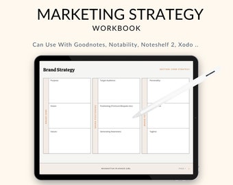 Manuale di strategia di marketing / Pianificatore di funnel di marketing / Tattiche di marketing / Strategia di messaggistica / Foglio di lavoro sulla strategia del marchio / Email marketing