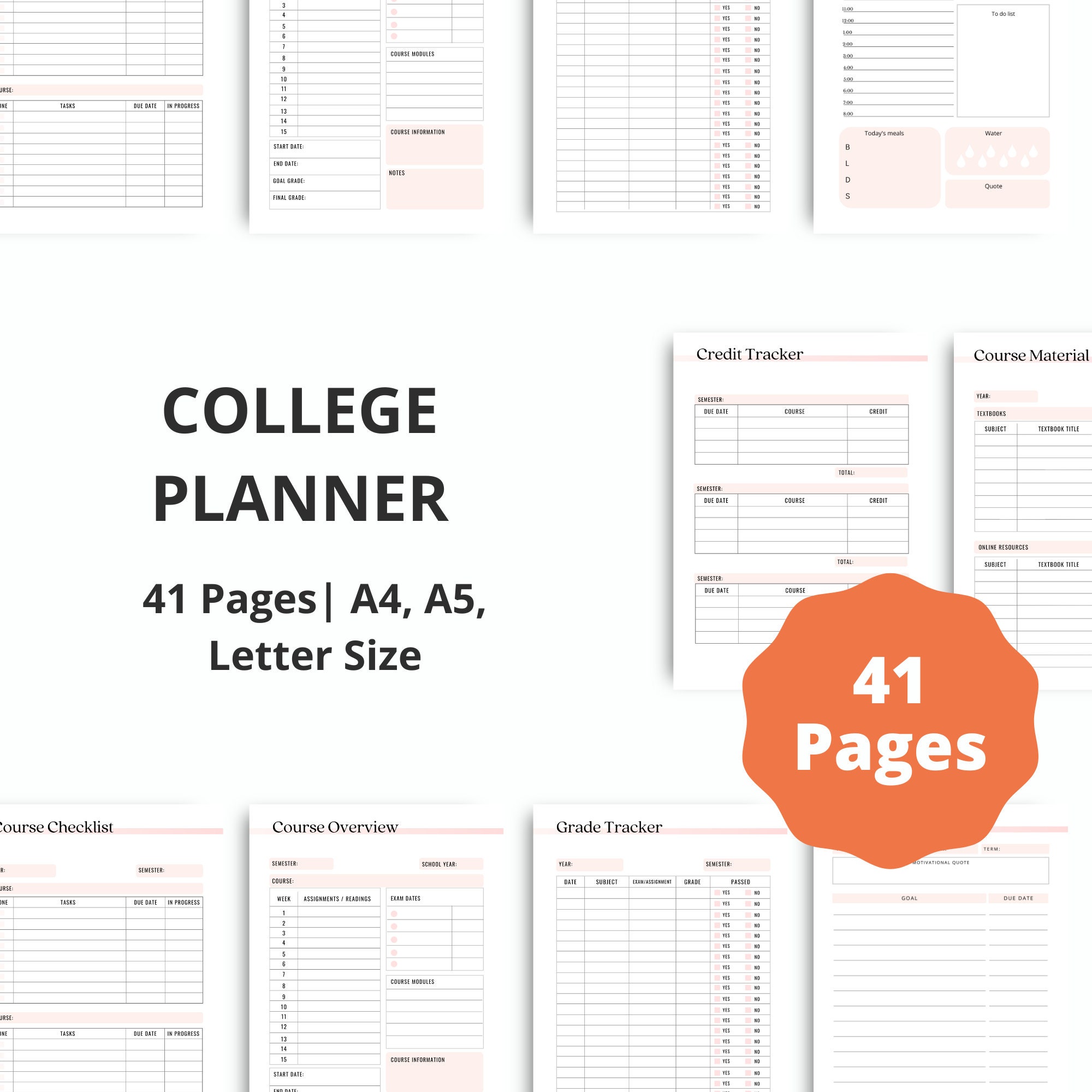College and University Planner for High School and College Students