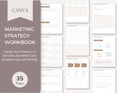 Marketing Strategy Workbook, Marketing Planner, Digital Marketing Planner, Growth Marketing Plan, Marketing Checklist, Customizable in Canva