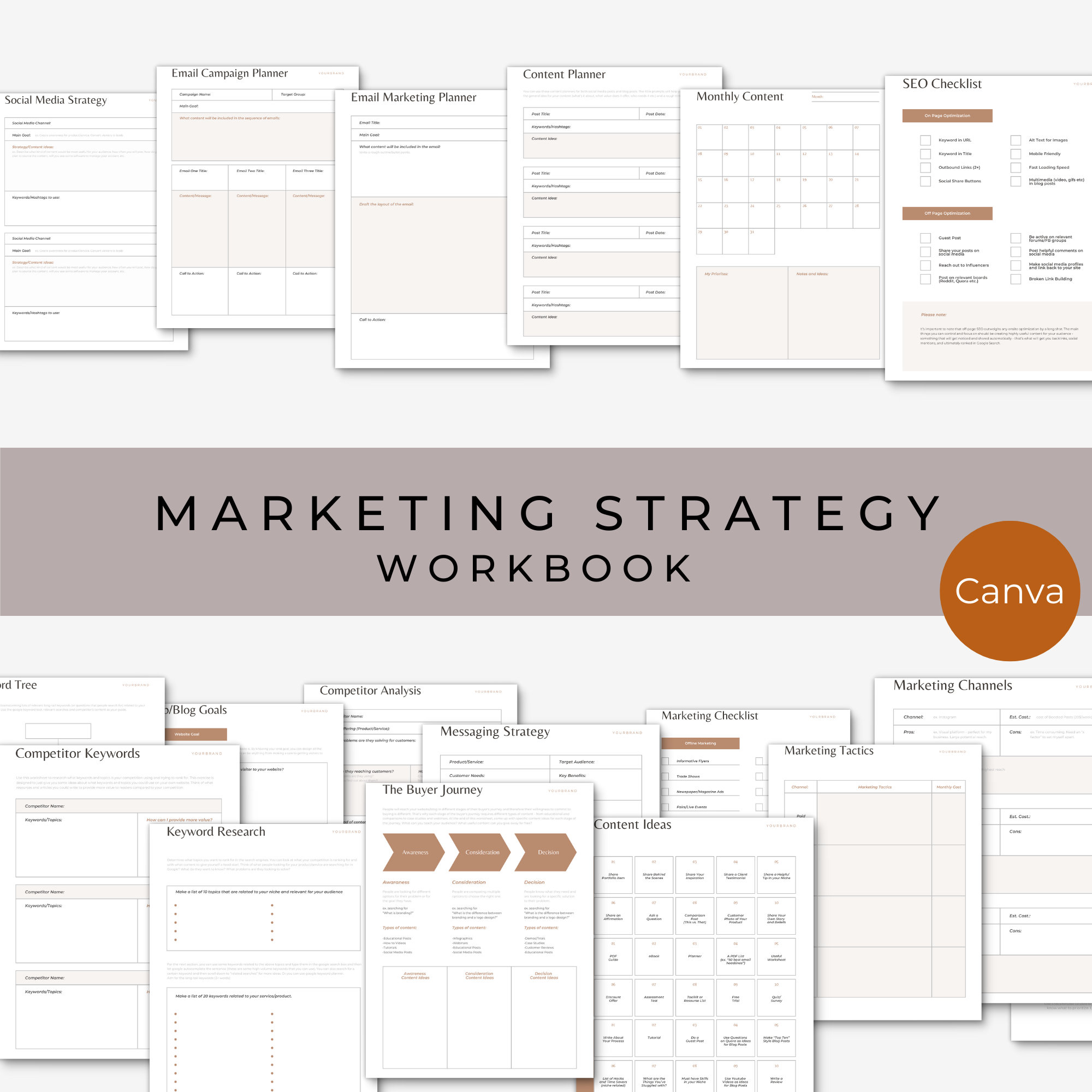 Marketing Strategy Workbook, Marketing Planner, Digital Marketing Planner, Growth Marketing Plan ...