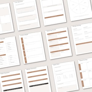 Marketing Strategy Workbook, Marketing Planner, Content marketing, Brand Building Kit, Competitors, Keyword Research, Ideal Clients, Marketing Funnel, A.I.D.A. Model, Marketing Checklist, Brand Strategy, Market Trends, Customizable in Canva