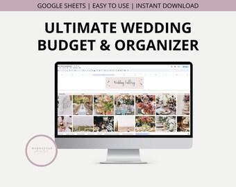 Wedding Budget & Organizer Spreadsheet, Wedding Planner, Wedding Checklist, Wedding Guest List, Wedding Organizer, Guest List Tracker