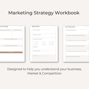Peut inclure: Un classeur de strat&eacute;gie marketing avec trois sections&nbsp;: Concept de base, Client id&eacute;al et Questions essentielles. Chaque section contient une liste de questions pour vous aider &agrave; comprendre votre entreprise, votre march&eacute; et votre concurrence.