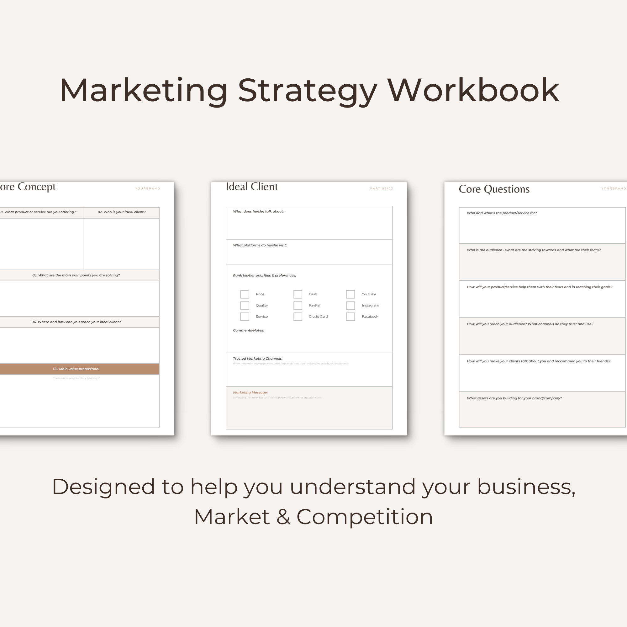 Marketing Strategy Workbook, Marketing Planner, Digital Marketing ...