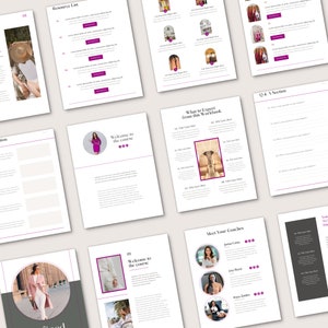 Puede incluir: Un libro de trabajo con un dise&ntilde;o rosa y blanco. La portada presenta una foto de una mujer con una bata rosa. El t&iacute;tulo del libro de trabajo es "What to Expect from this Workbook".